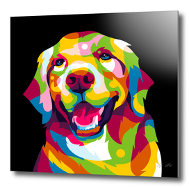 The Colorful Golden Retriever Dog Pop Art Portrait