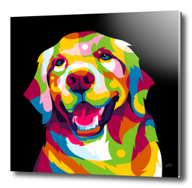 The Colorful Golden Retriever Dog Pop Art Portrait