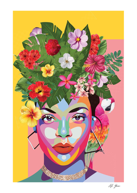 Rihanna Poster Print, Frida Kahlo Art, Large Poster Wall Art