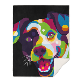 I Love Colorful Dog Portrait