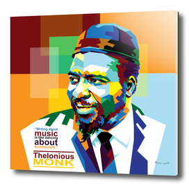 Thelonious Monk in WPAP Pop Art style