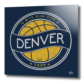 Denver basketball vintage logo navy