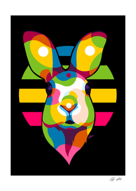 Colorful Cute Rabbit Portrait
