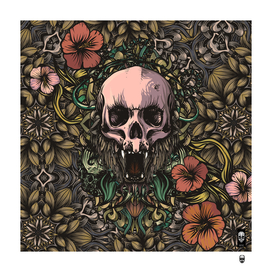 Skull in jungle
