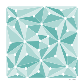 Abstract geometric pattern - Turkiz and white.