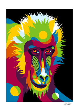 Baboon Head Pop Art Portrait