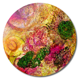 Alcohol Ink Digital Painting of Abstract Floral Garden