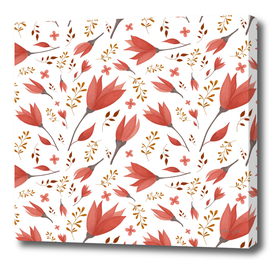 Delicate Autumn Floral Gouache Pattern Collection