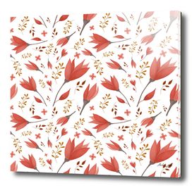 Delicate Autumn Floral Gouache Pattern Collection
