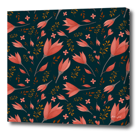 Delicate Autumn Floral Gouache Pattern Collection II