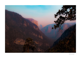 sunset at Yosemite national park California USA