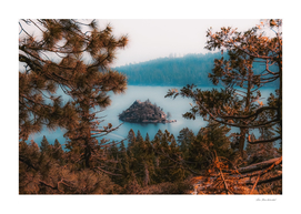 Beautiful scenic at Emerald Bay Lake Tahoe California USA