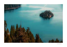 Island and lake view at Emerald Bay Lake Tahoe California