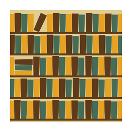 bookshelf (green, orange, green)