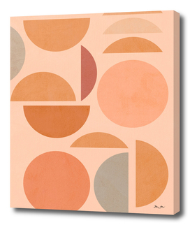 Peachy Sun and Moon Pattern #abstractart