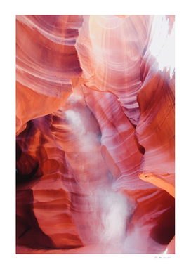 Light in the sandstone cave at Antelope Canyon Arizona USA
