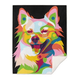 Cute Little Dog in Colorful Pop Art Portrait