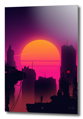 Retrowave City sunset