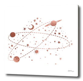Planets Space Rose Gold Celestial