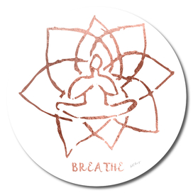 breathe meditation symbol minimal rose gold