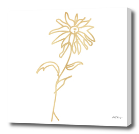 line art flower gold daisy