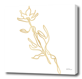 gold flower minimal hand drawn
