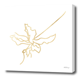 line art flower gold texture