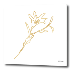 flower gold hand drawn
