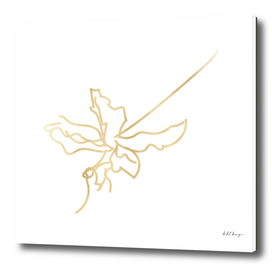 line art flower gold texture