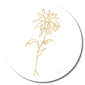 line art flower gold daisy