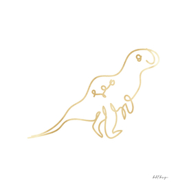 dinosaur art gold