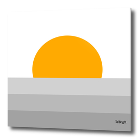 Minimal Sunset - Grey Sea