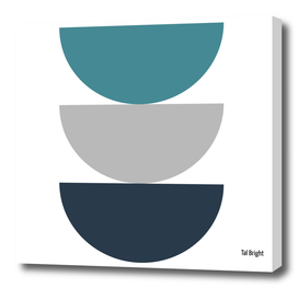 Abstract Geometric Mid Century Modern 3 Colors