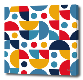 Funky Retro Pattern red yellow and blue