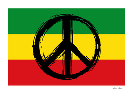 Peace Symbol with Reggae Flag