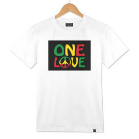 One Love, reggae art with reggae colors