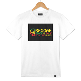 Reggae Music design with peace symbol and positive saying