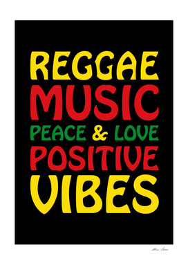 Reggae design with positive saying and peace symbol