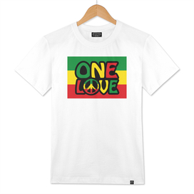 One Love Reggae Colors Peace Symbol