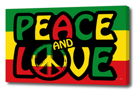 Peace and Love with Reggae colors