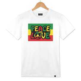 Peace and Love with Reggae colors