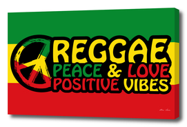 Reggae Music with peace symbol reggae colors
