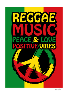Reggae Music - model7 - POSITIVE VIBES-flag bg