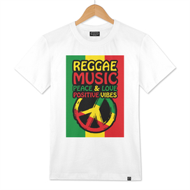 Peace Symbol with Reggae Colors and Positive Sayings
