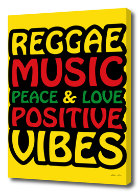 Reggae design with positive sayings in yellow background