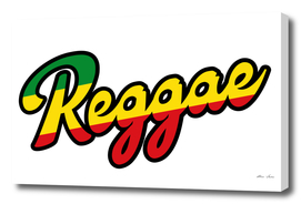 Reggae Music Typography Art with Rastafari Colors