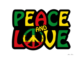 Peace and Love Reggae Colors Rastafari Flag Peace Symbol