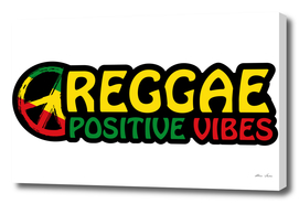 Reggae poster with peace symbol and flag of rastafari colors