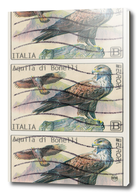 Flying eagle italian post stamps collage