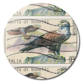 Flying eagle italian post stamps collage